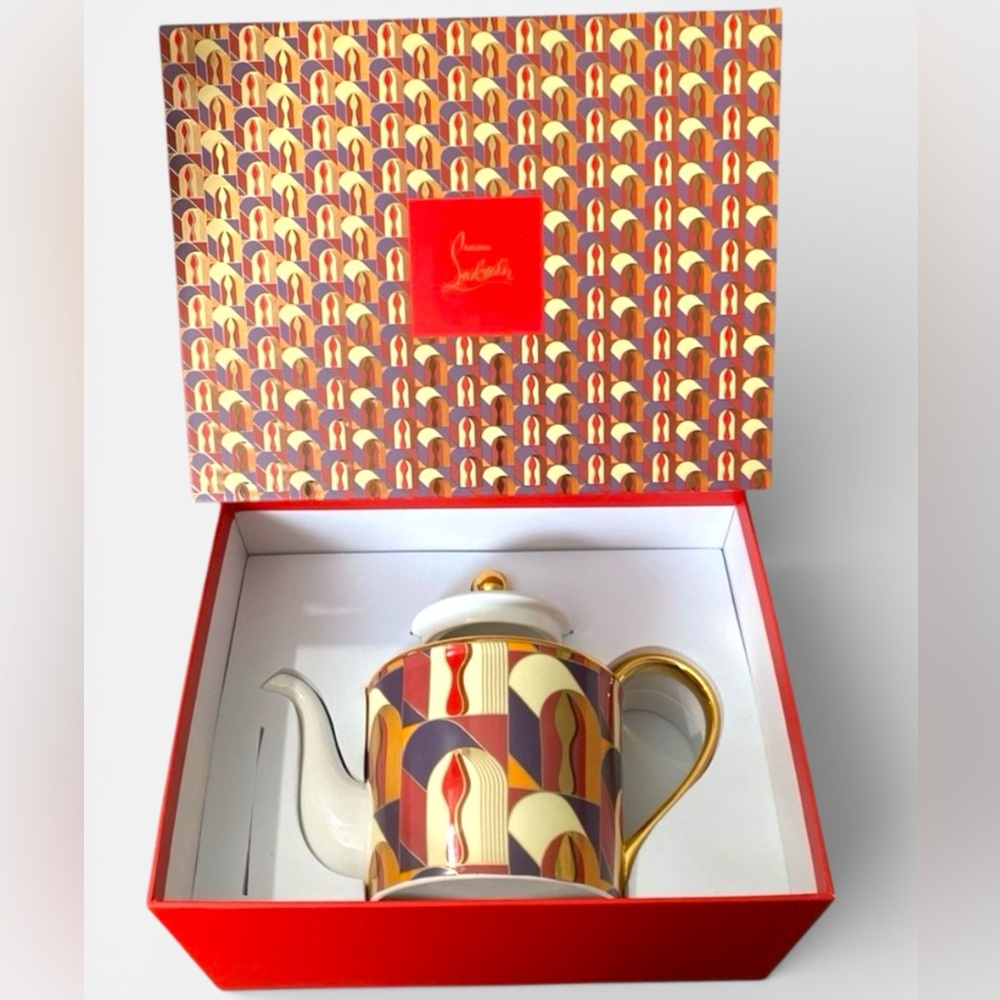 Christian Louboutin Multicolor Teapot with Gold Trim from 2024 Fall Festival